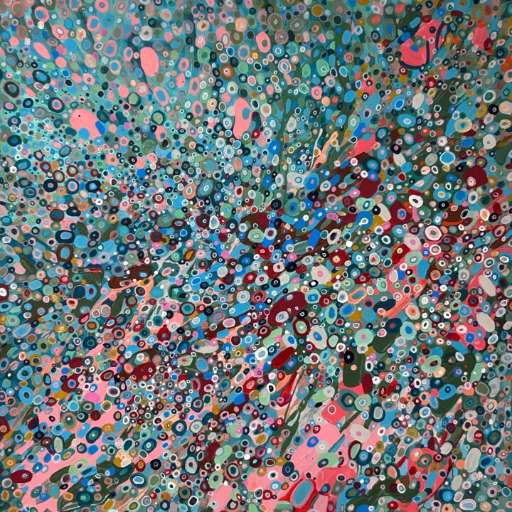 xxl square abstract smaragd green painting 绘画, 39.4x39.4 in