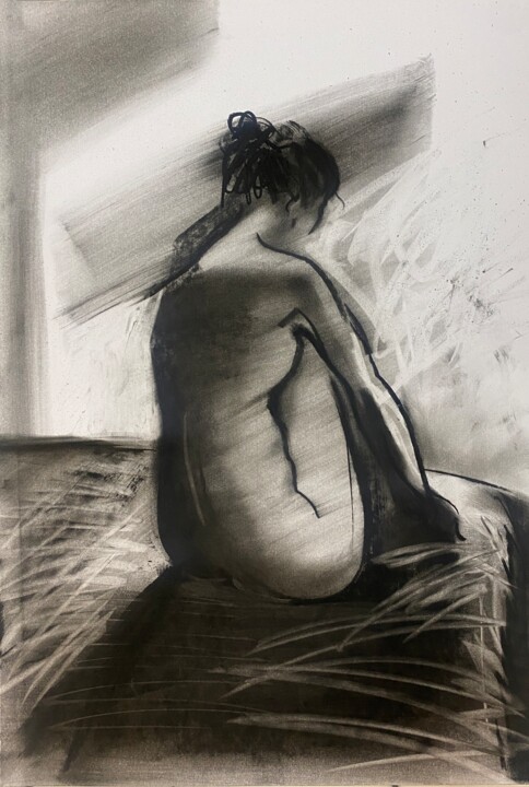 Sitting. 图画, 16.5x11.7 in