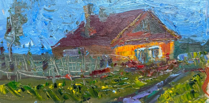 Kim Britov’s Neighbor's House at Noon 绘画, 5.3x10.2 in
