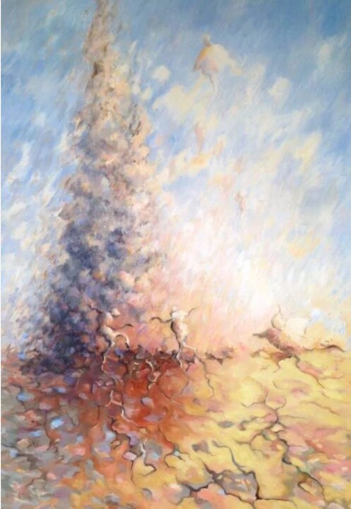 Evolution, du monde du dessous vers le monde du dessus Peinture, 39,4x27,6 in