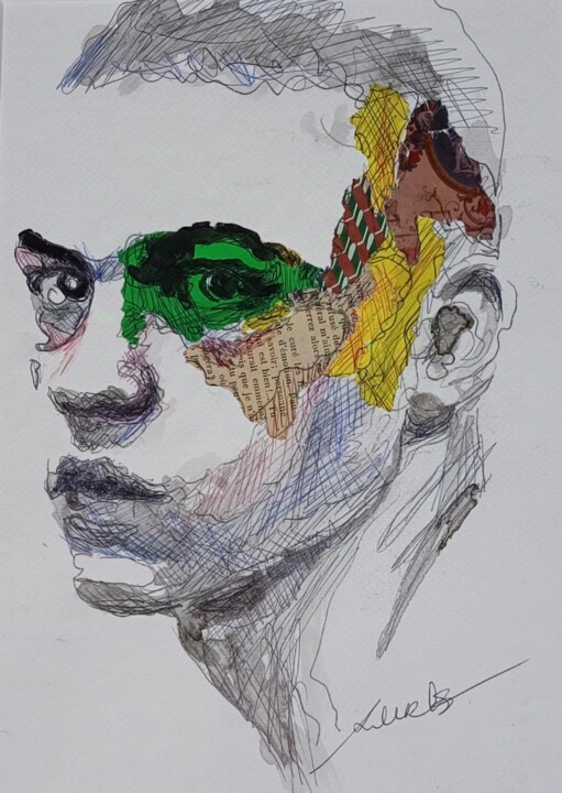 Oeuvre homme Resim, 11,2x9,7 in