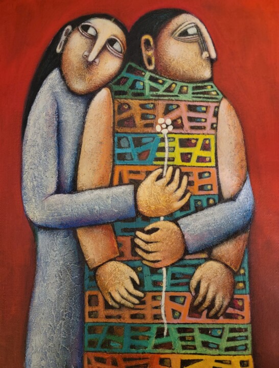 Warm loving hearts 绘画, 15.8x11.8 in