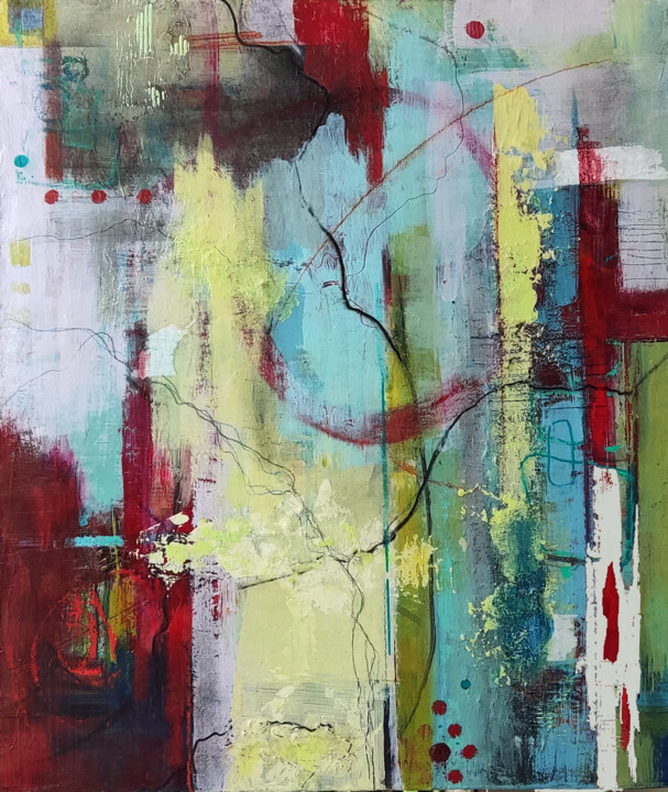 Painting titled "Isolation and Conne…" by Marion Hedger, Original Artwork, Acrylic