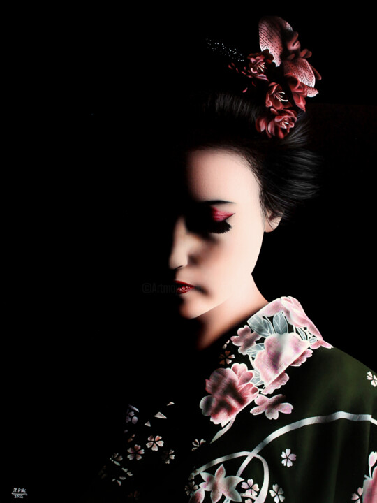 Geisha 绘画, 31.5x23.6 in