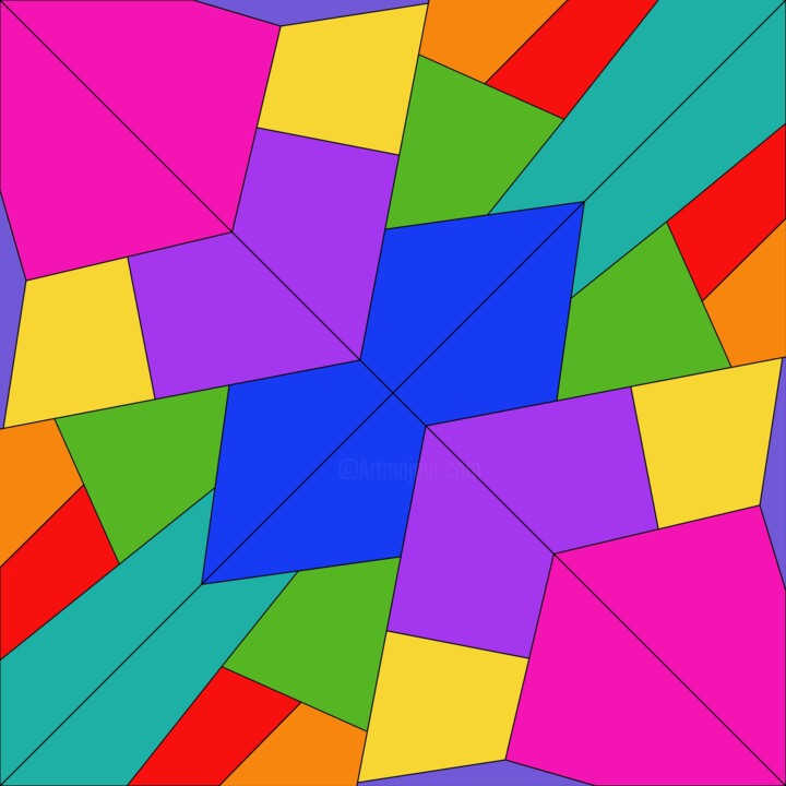 Digital Arts titled "A colorful geometri…" by Shamim Shaikh, Original Artwork, 2D Digital Work