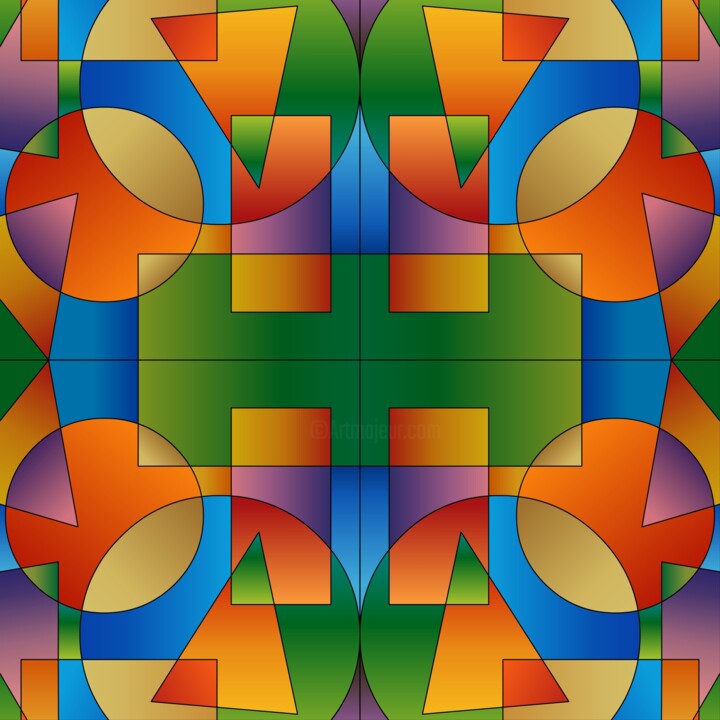 数字艺术 标题为“Vibrant geometric p…” 由Shamim Shaikh, 原创艺术品, 2D数字工作