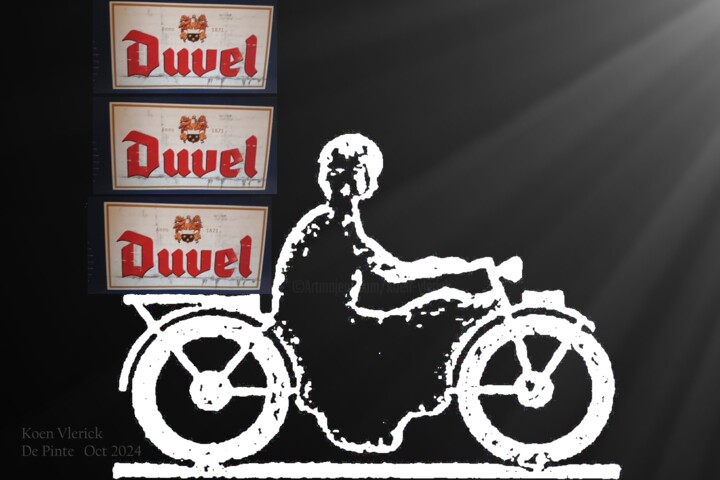 DUVEL MAN ON A MOTORCYCLE 数字艺术