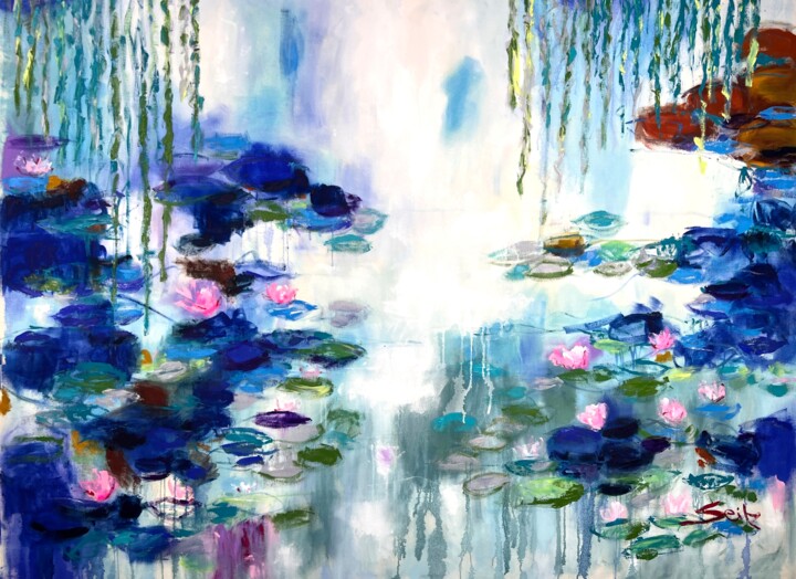 Seerosen 2 绘画, 53.2x72.8 in