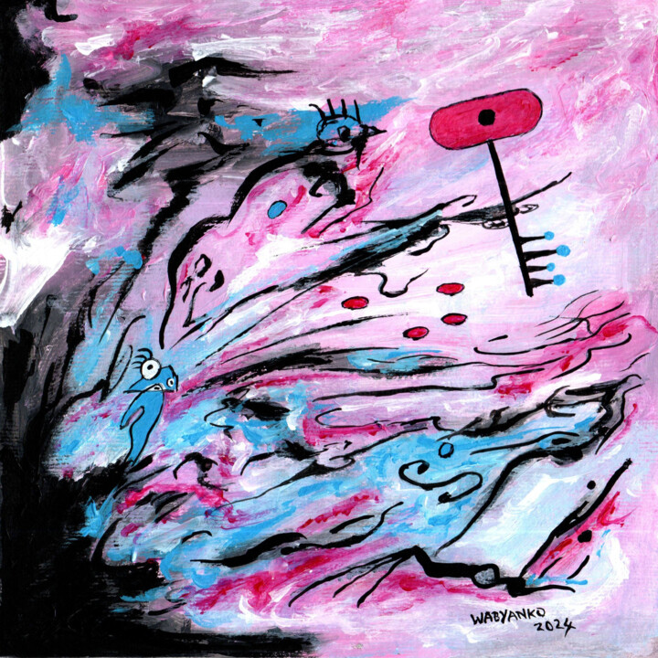 Peinture intitulée "Key abstract" par Wabyanko, Œuvre d'art originale, Acrylique