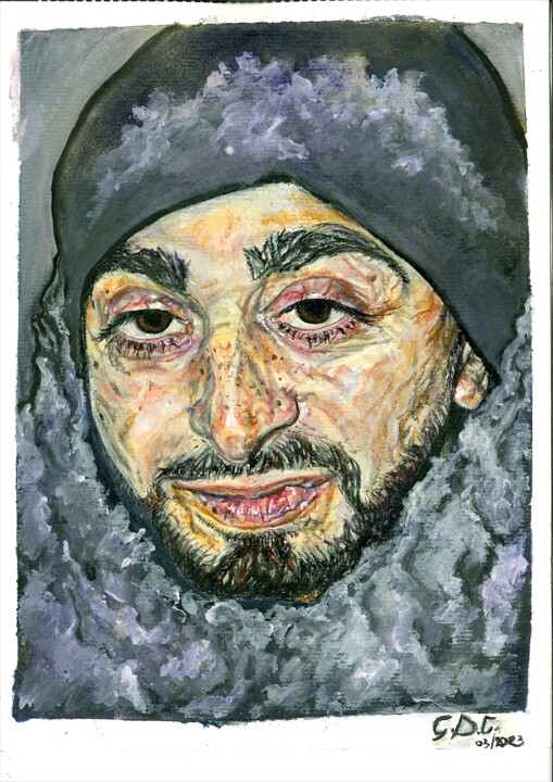 A Bulgarian Homeless Dream 绘画, 10.6x7.5 in