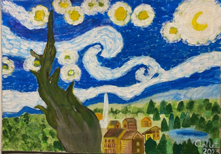 Репродукция Ван Гога Звездная ночь 绘画, 11.8x15.8 in