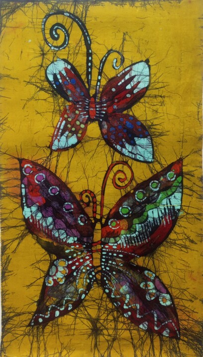Butterfly dance in vibrant hues 绘画, 27.6x15.8 in