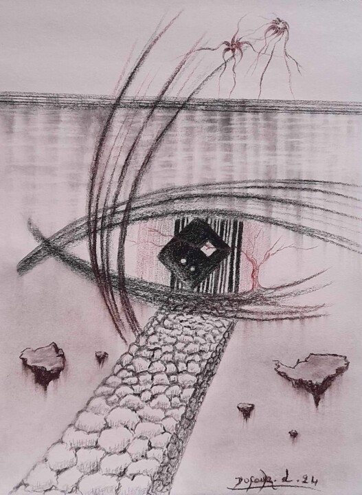 Monde libre 图画, 10.8x8.3 in