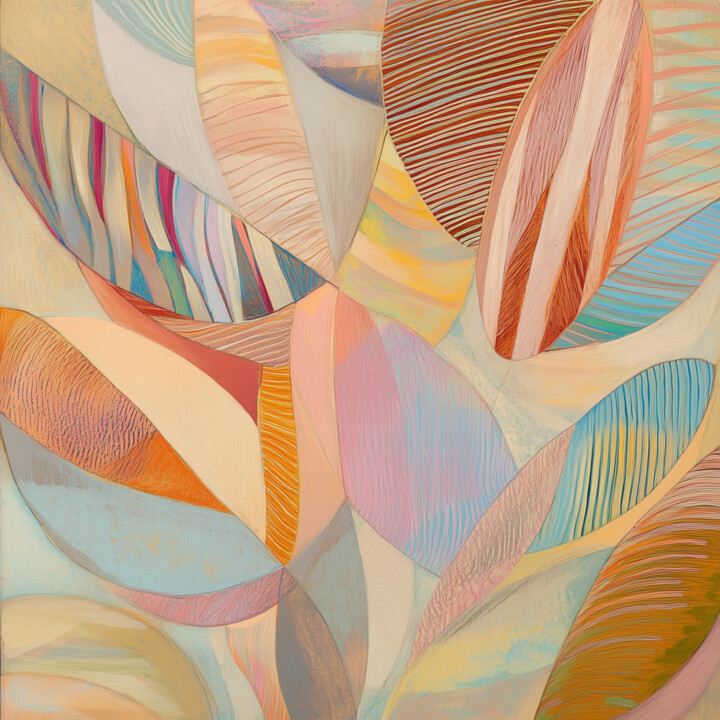 Fluid Harmony: The Flow of Abstract Leaves 数字艺术