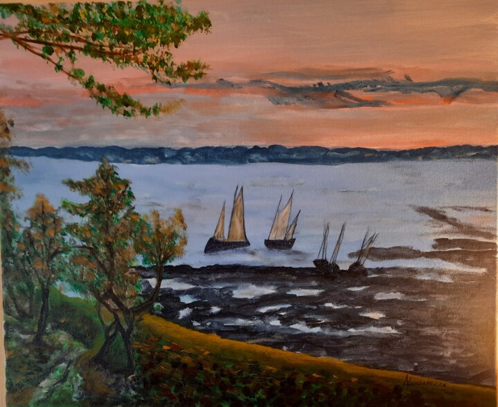 Hommage huile sur toile 55x45 绘画, 17.7x21.7 in
