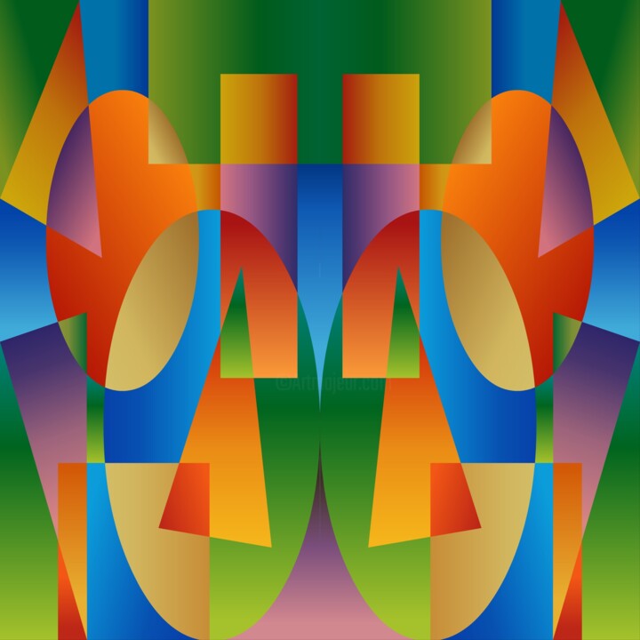Digital Arts με τίτλο "A symmetrical desig…" από Shamim Shaikh, Αυθεντικά έργα τέχνης, 2D ψηφιακή εργασία