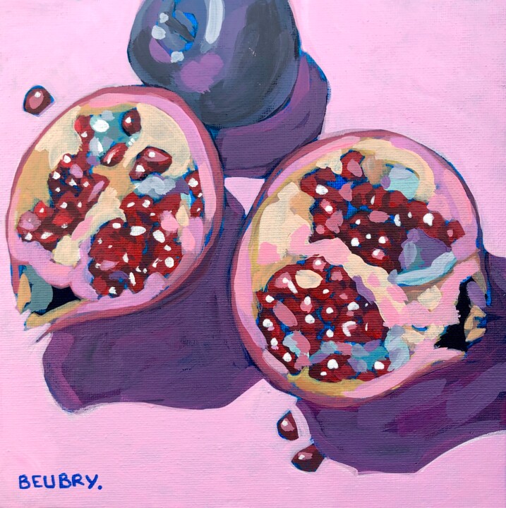 Pomegranate 绘画, 7.9x7.9 in