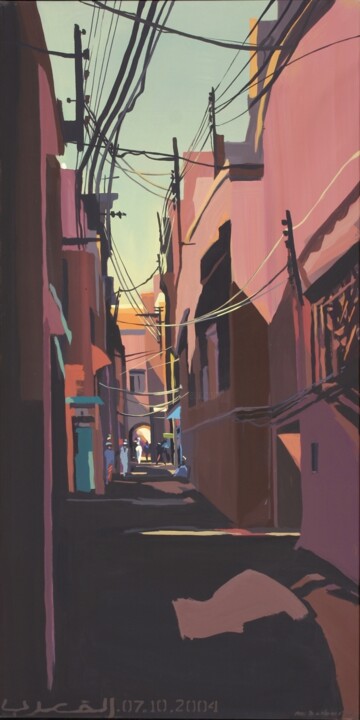 N°17 : Rue de la Bahia – Médina de Marrakech Schilderij, 59,1x29,5 in