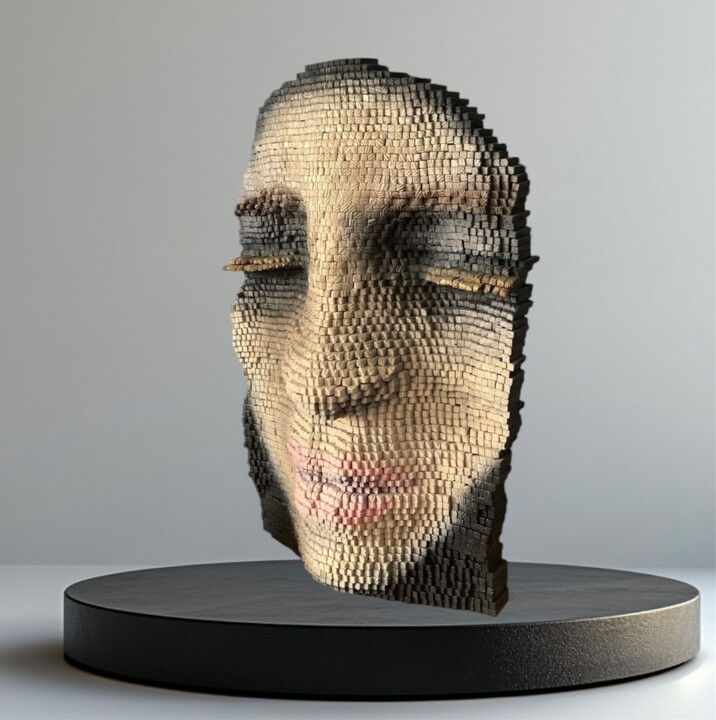Women face, 3D sculpture 雕塑, 29.9x19.7 in