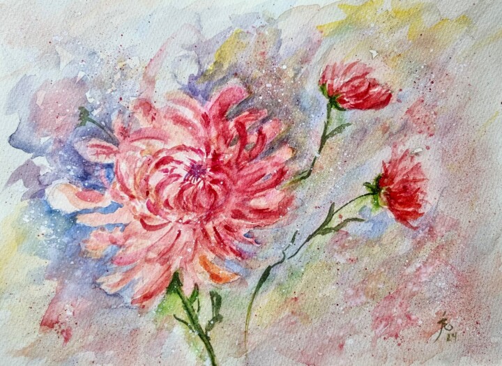 Crisantemos Gigante Rosa Pittura, 9,1x12,2 in