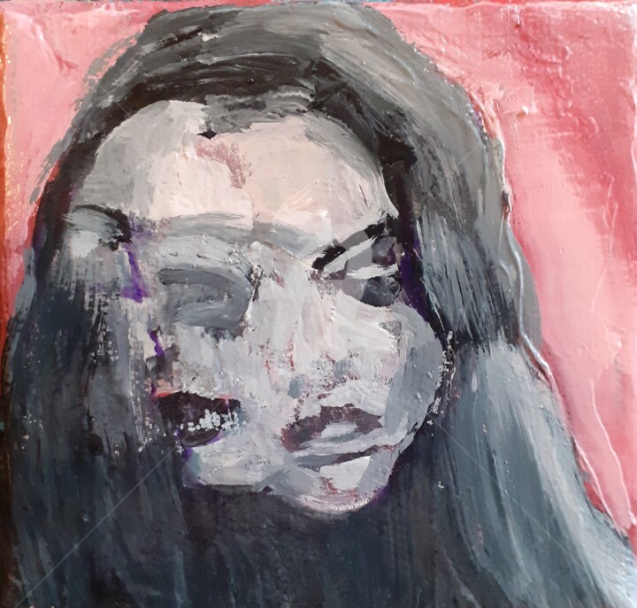 DICHOTOMIE ROSE 绘画, 3.9x3.9 in