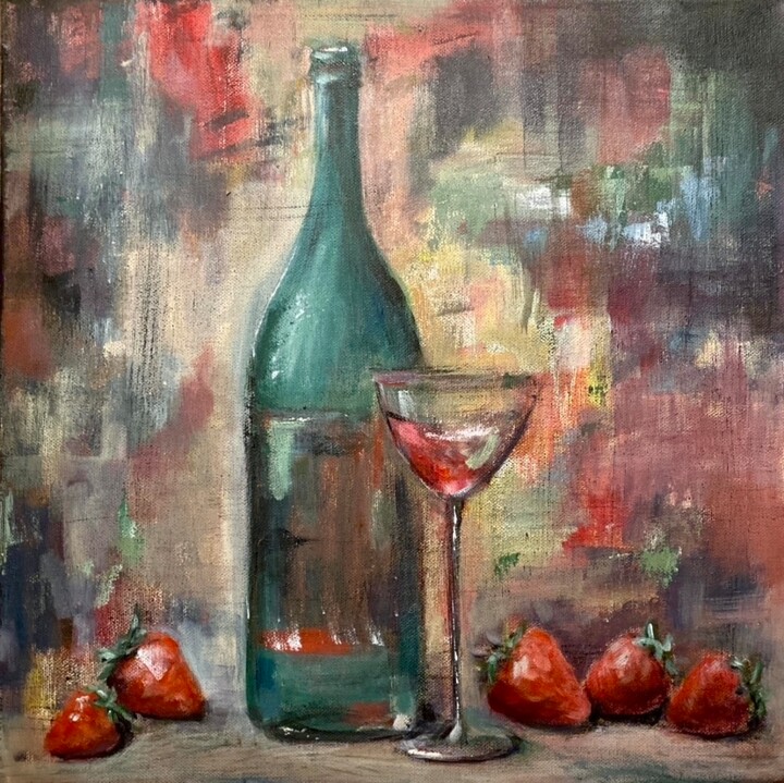 A Symphony of Red 绘画, 15.8x15.8 in