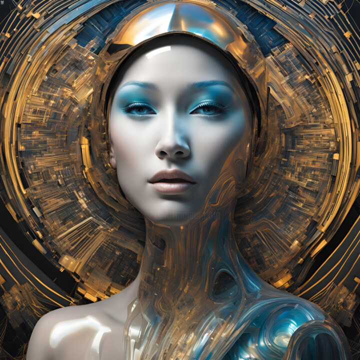 数字艺术 标题为“Ai's face - ReSKaTO…” 由Reskatorsilver, 原创艺术品, 数字打印