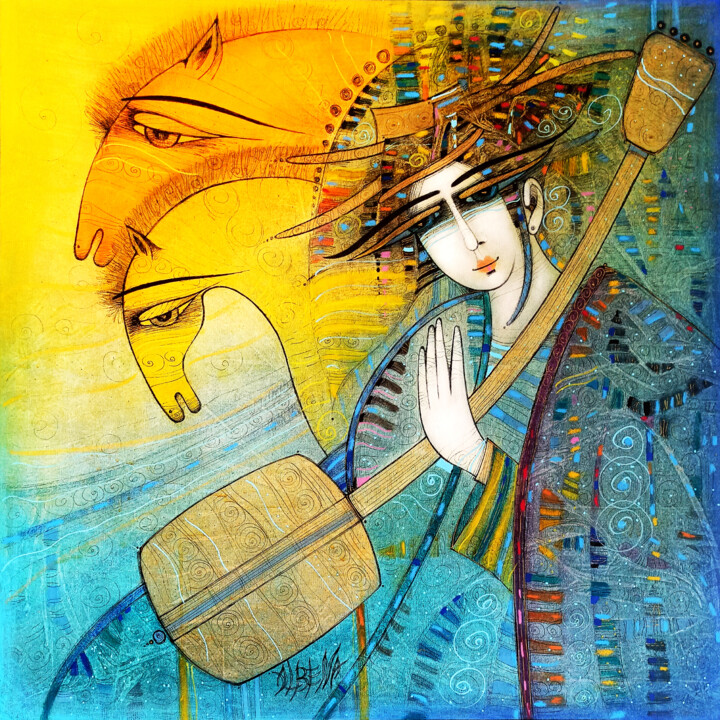 Peinture intitulée "Les chevaux de mes…" par Albena Vatcheva, Œuvre d'art originale, Huile Monté sur Châssis en bois