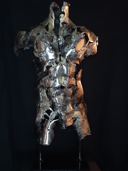 Sculpture titled "Fragmentation" by Michel Marzin, Original Artwork, Metals