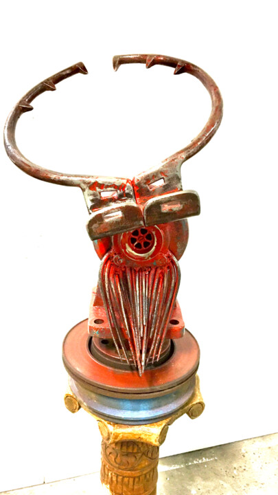 CERF QUI RIT 雕塑, 16.5x13.4 in