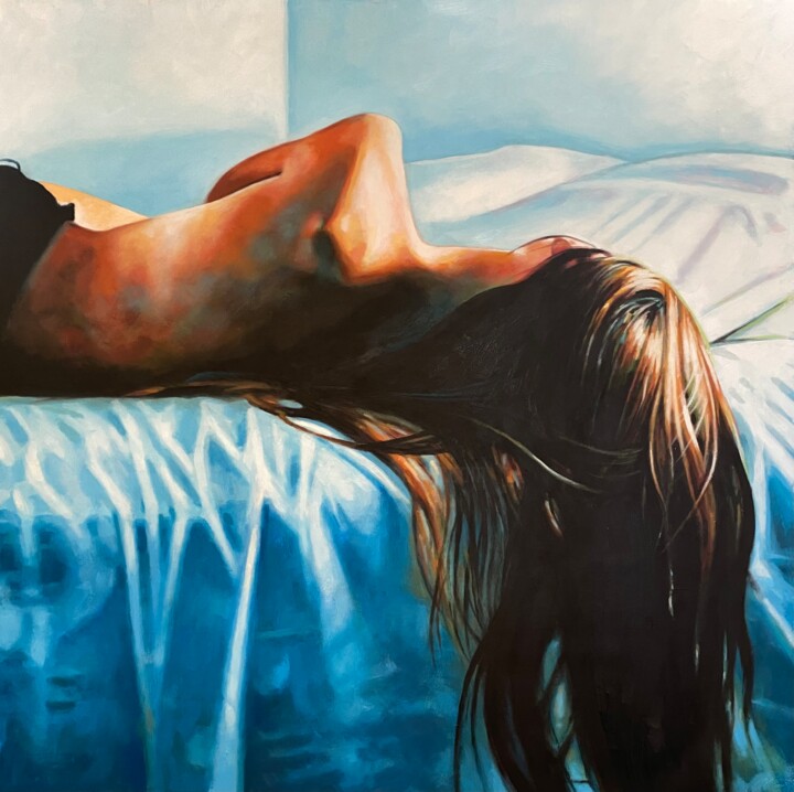 Cascading hair 绘画, 53.2x53.2 in