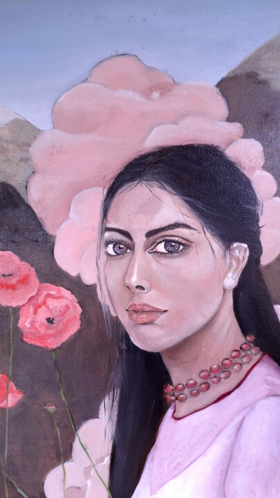 Painting titled "Artwork Ararat" by Sewan Bakvis, Original Artwork, Oil Mounted on Wood Stretcher frame