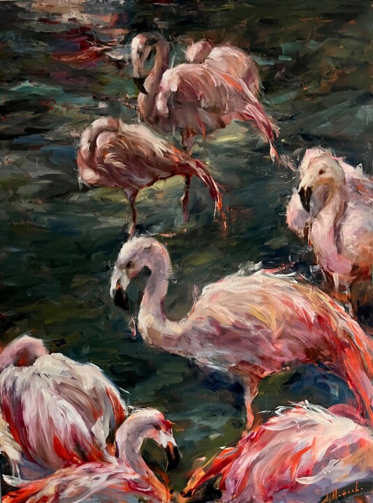 FLAMINGO-CAMARGUE 绘画, 48x36.2 in