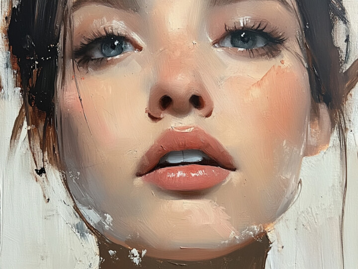Dreamy Gaze 绘画, 23.6x31.5 in