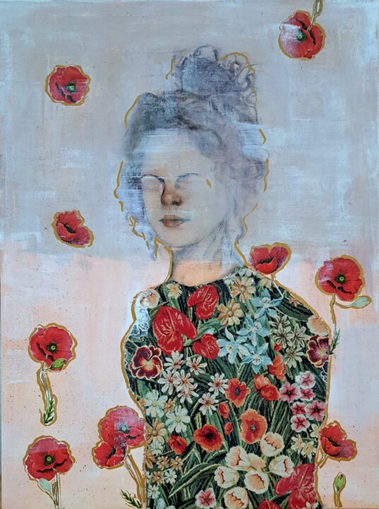 Painting titled "Artwork Ghoharik" by Sewan Bakvis, Original Artwork, Acrylic Mounted on Wood Panel