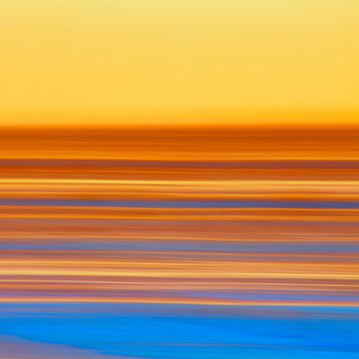 Fotografie getiteld "Sunset over North S…" door Pascal Goumault, Origineel Kunstwerk, 2D Digital Work Gemonteerd op Aluminium