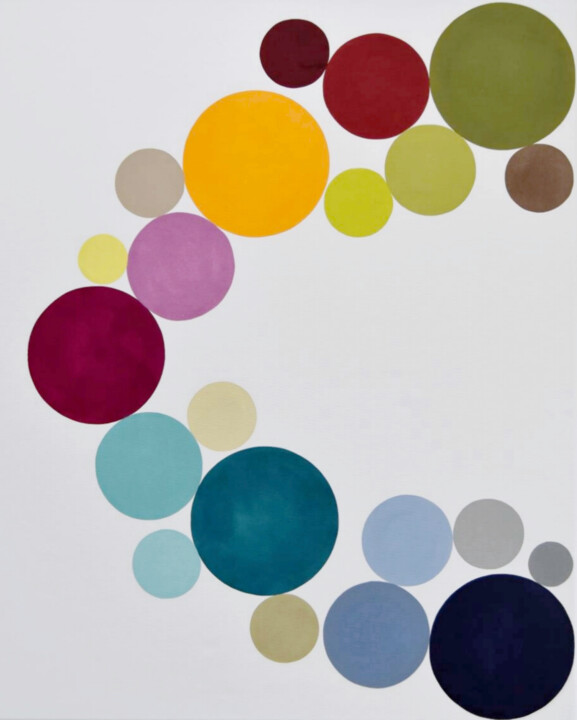 Painting titled "Minimalist color sc…" by Astrid Stoeppel, Original Artwork, Acrylic Mounted on Wood Stretcher frame