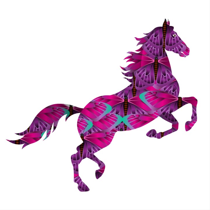 数字艺术 标题为“A majestic horse si…” 由Shamim Shaikh, 原创艺术品, 2D数字工作