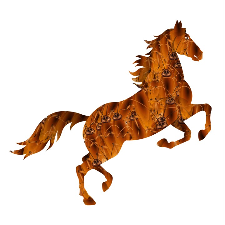 A stylized silhouette of a running horse Dijital Sanat