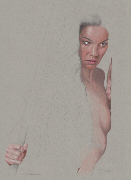 "Bo Kämpferin Nr. 6 (23:09)" Disegno, 11,9x8,6 in