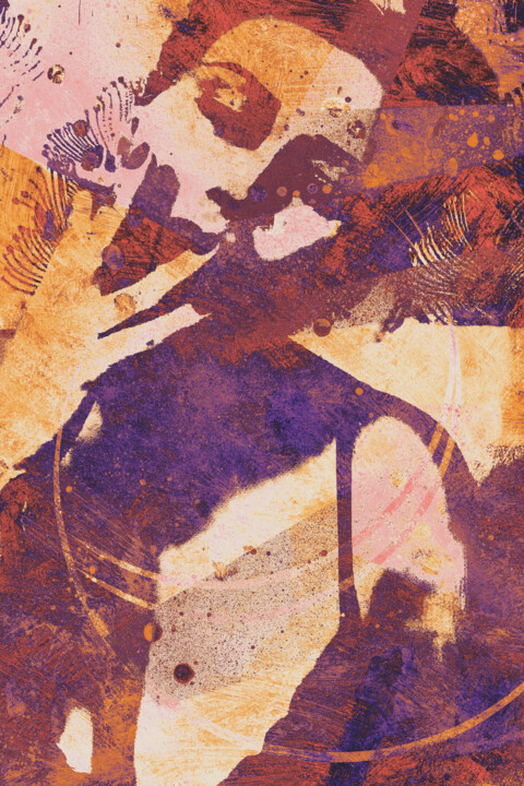 Graffiti Series #386D1 orange 数字艺术