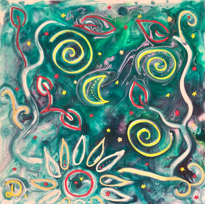 Vibrant Twilight 绘画, 7.9x7.9 in