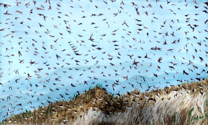 BIRDY SKY 絵画, 25x40 in