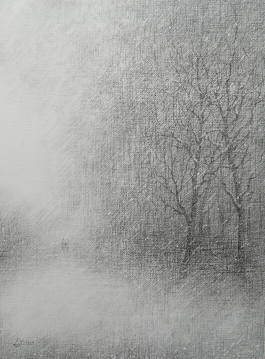 Snowy weather 图画, 15.8x11.8 in