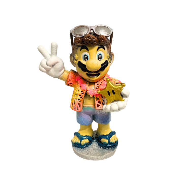 NEON MARIO BEACH 雕塑, 9.8x3.9 in