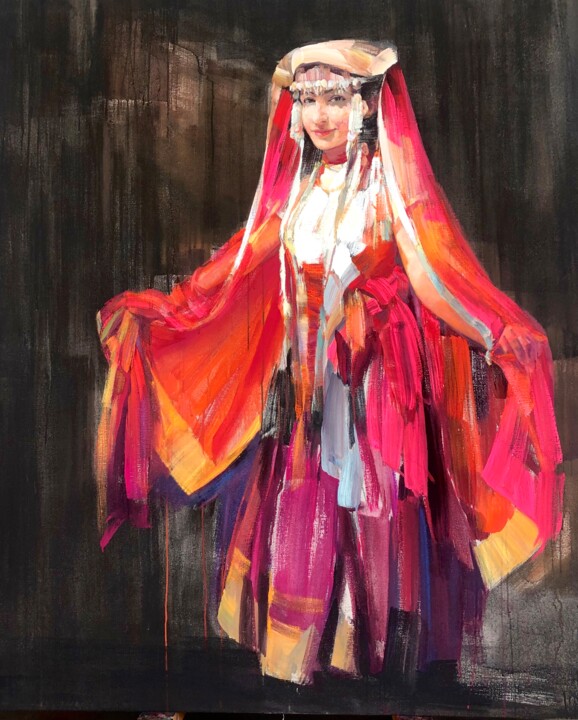 Pamir Bride 绘画, 64.6x53.5 in