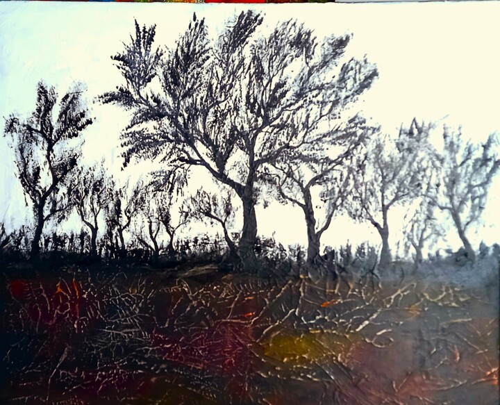 Arbres enchantés Painting, 15x18.9 in
