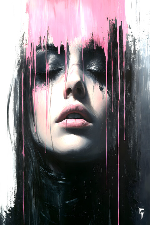 Énigme en Rose Dijital Sanat, 47,2x31,5 in