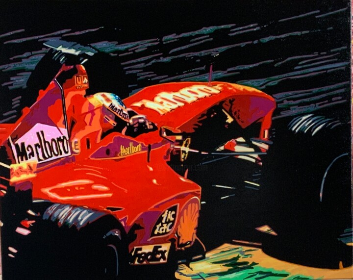 Ferrari F1 - Schumacher 绘画, 31.5x39.4 in