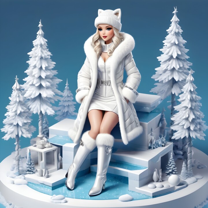 Eisprinzessin im Winterwunderland 数字艺术